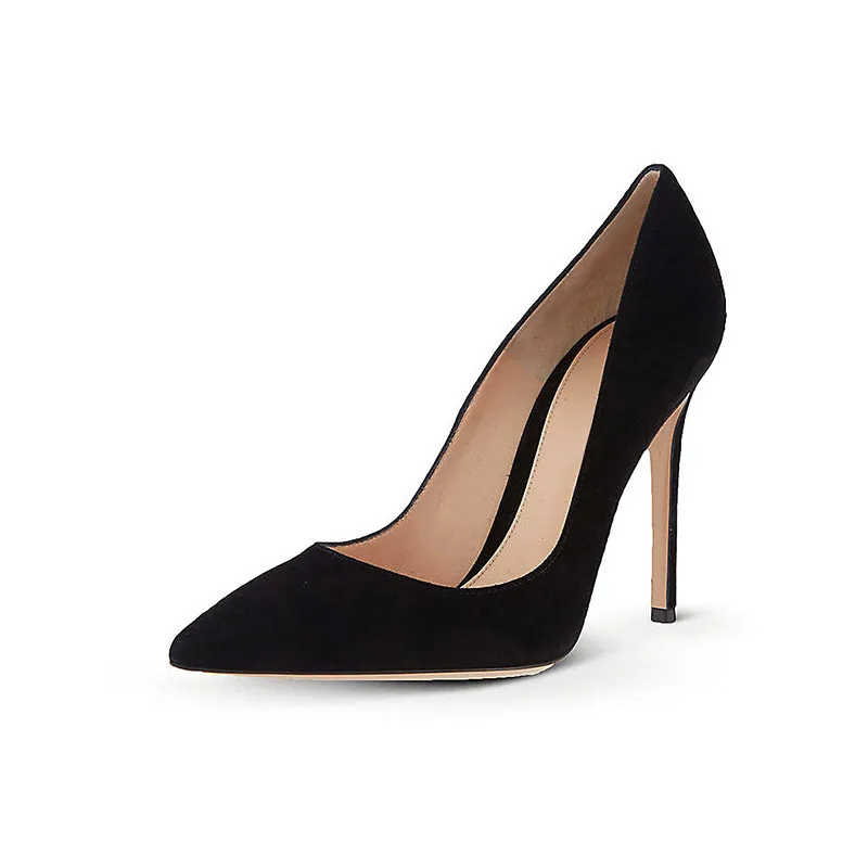 

Sexy Black Suede Pump Women Thin Stiletto High Heel Shoe Manufacturer, Black, burgundy, nude