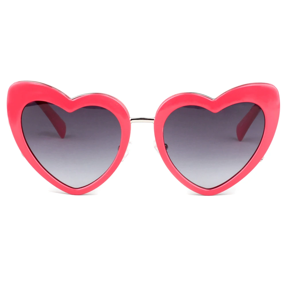 

Fashion ladies red heart shape plastic injection molded sunglasses polarized