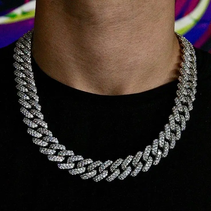 cstomize高品质迈阿密钻石古巴链接项链黄金珠宝嘻哈珠宝男士项链珠宝