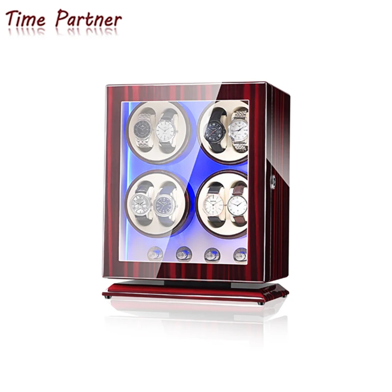 

Time partner Box Vintage Luxury Leather Watch Velvet Bag Custom Print Handmade Dark Hot Logo Time Storage, Customized