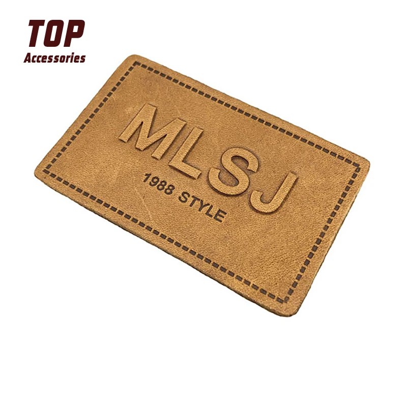 

Wholesale Pu Leather Jean Patches Label for Clothing Custom