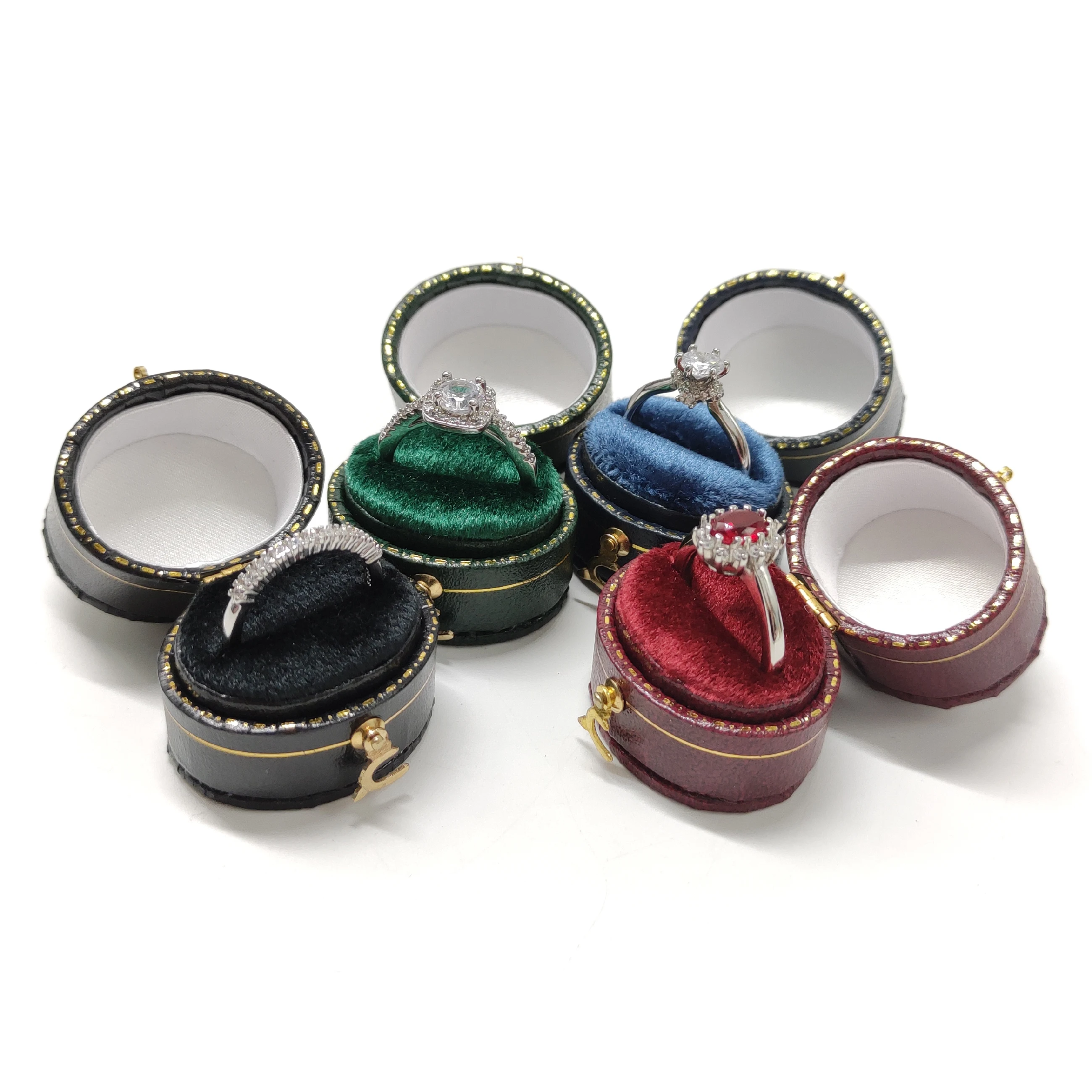 Retro style jewelry box new classical heirloom ring box plush velvet oval gift jewelry box