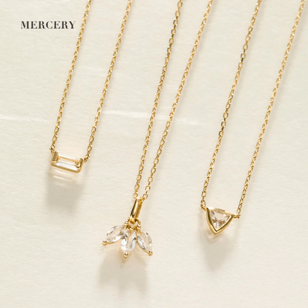 

Mercery Necklaces Solid Gold With Stone 14K Necklace Sets Jewellery Gemstone Minimalist 14 K Necklaces