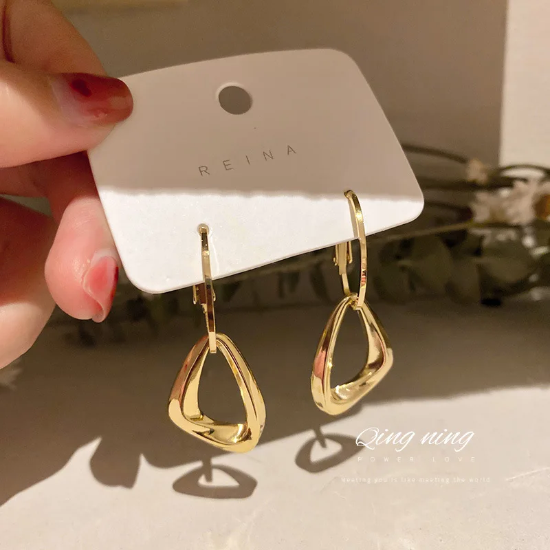 

trendy fashion women drop triangle earrings geometric