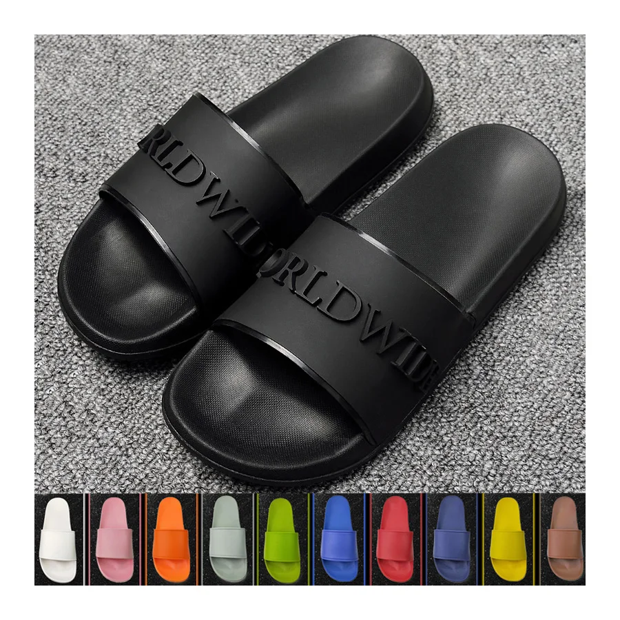 

2020 Hot Sale Fashion Summer Slipper Shoes Shareer Fixed Plastic Slide Trendy Slippers Bathroom Washable Rubber, Customized color