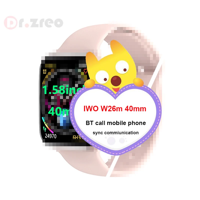 

2020 W26m Smart Watch 1.58 Full Screen Touch Control Smart Watch Band W26 Sport Watch Smart Bracelet PK T500