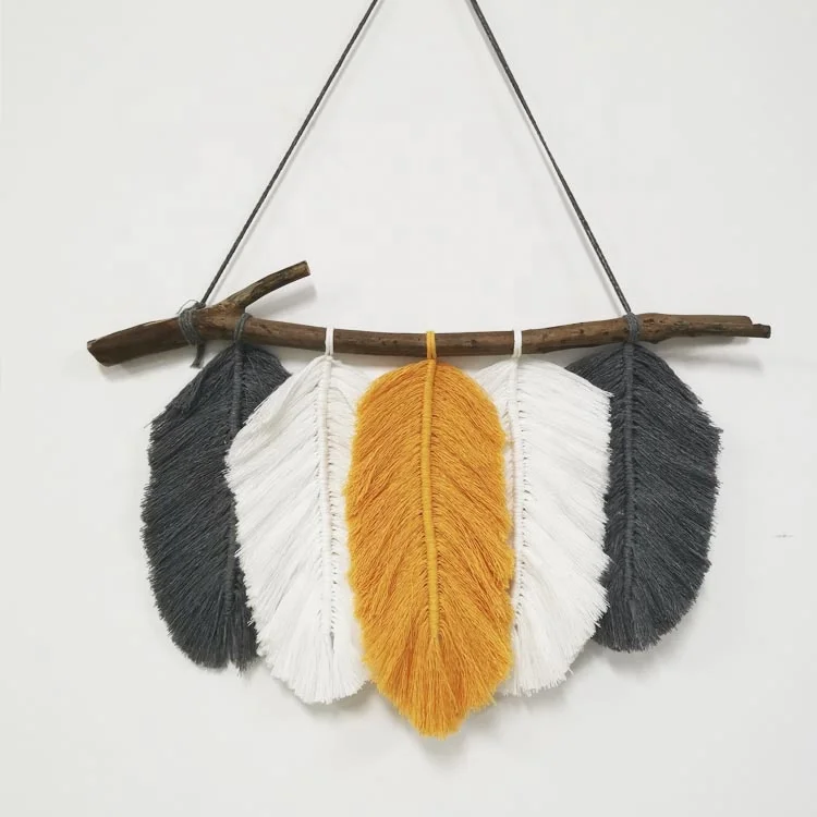 

boho macrame wall hanging feathers Art Decor Wall, Different colors