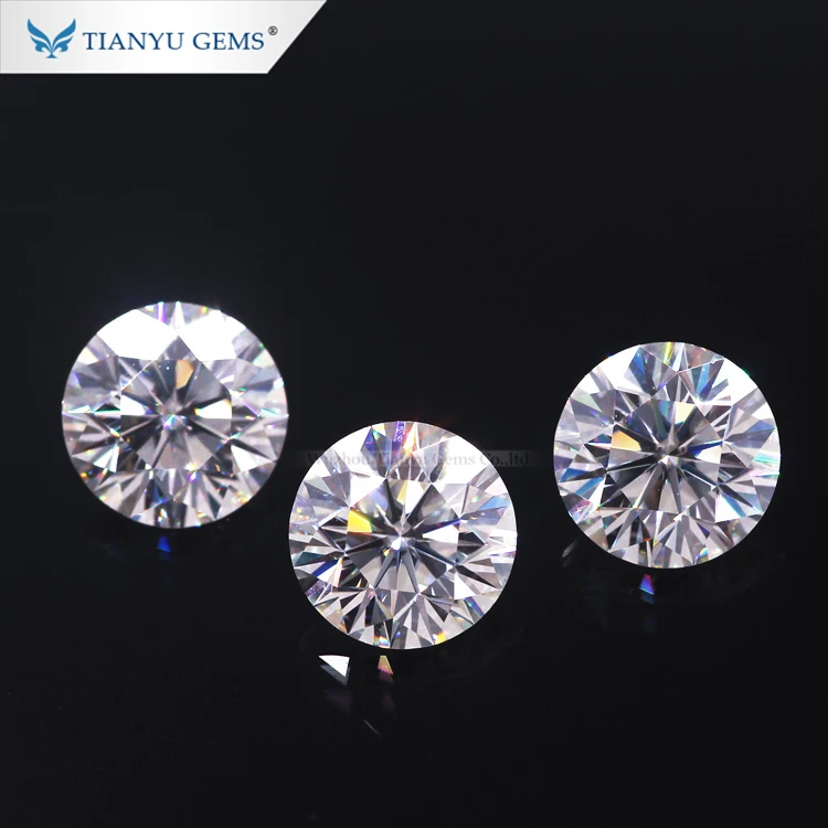 

Tianyu gems loose gemstone 2ct moissanite DEF VVS round brilliant cut synthesis diamonds