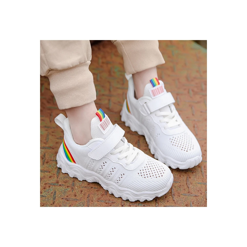 

Factory Sale Various Widely Used Single Mesh Hollow Rainbow Tide Shoes Sneakers Boys Kids Shoes Wholesale