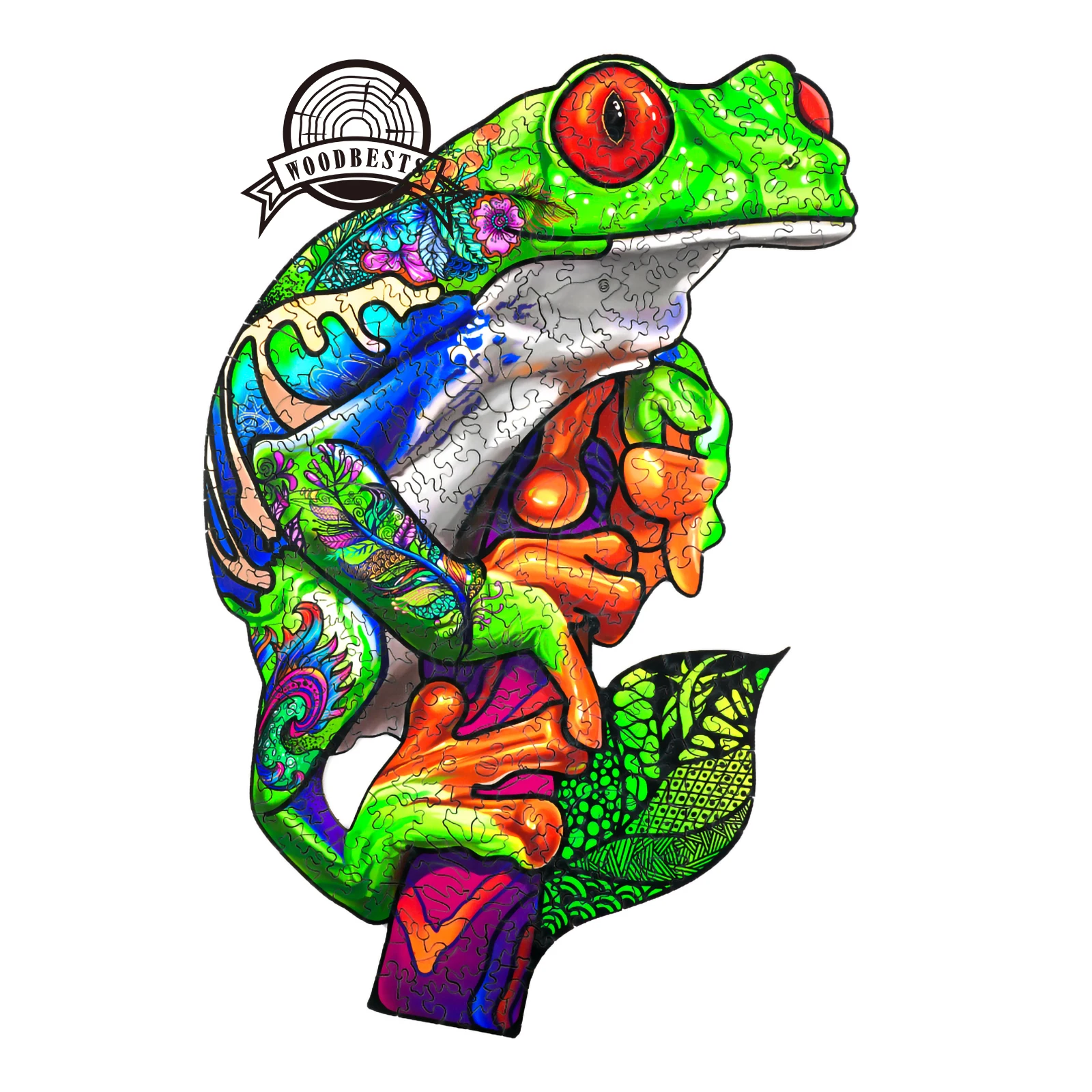 

TREE FROG High quality Eco-environmental Irregular puzzle wooden animals shaped