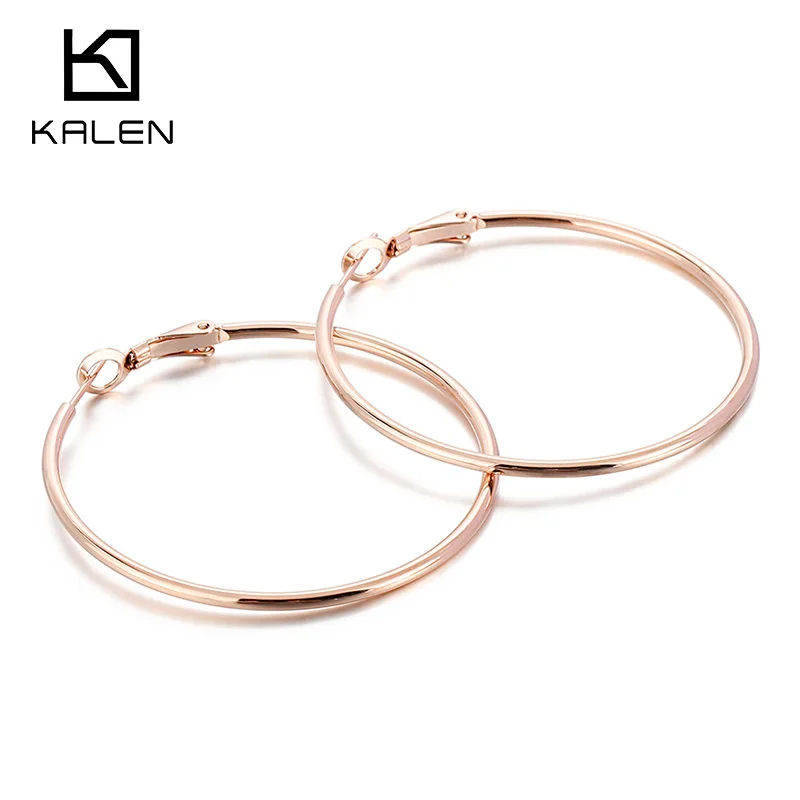 

Round Huge Circle Earring Gold Plated Stainless Steel Oversize Large Big Hoop Earring, Silver/gold/rose gold/black