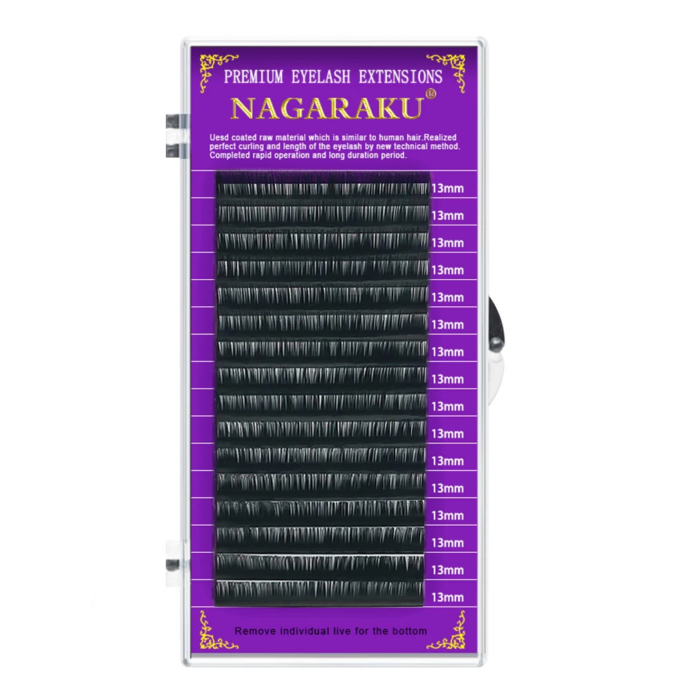 

NAGARAKU eyelash extension soft and natural mink eyelashes individual false lashes easy to make fans volume eyelash, Matte black