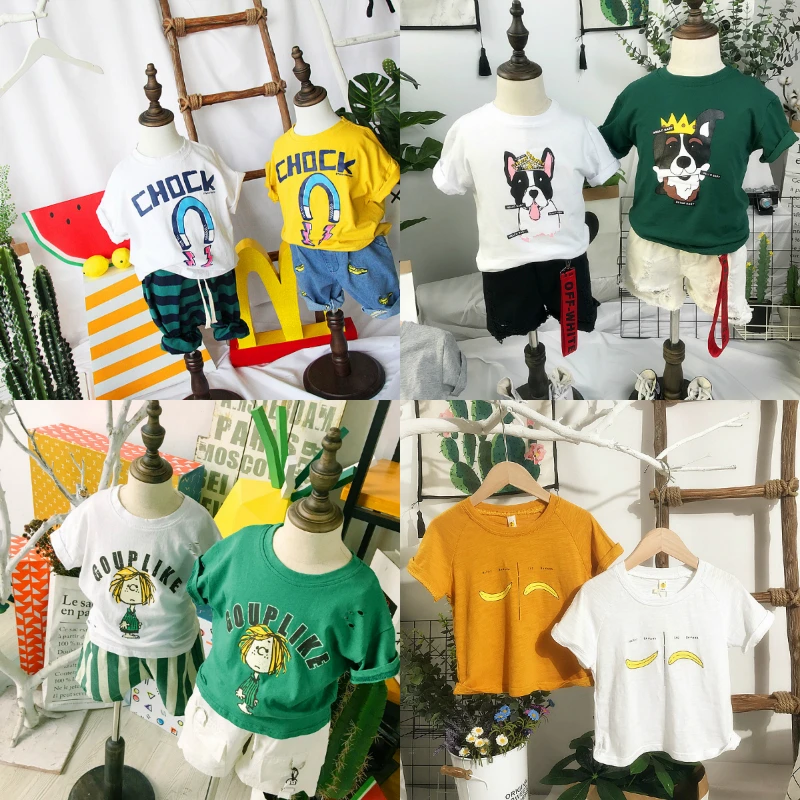 

2020 trend new design summer children's cotton T-shirt 100% shirt, Picture shows