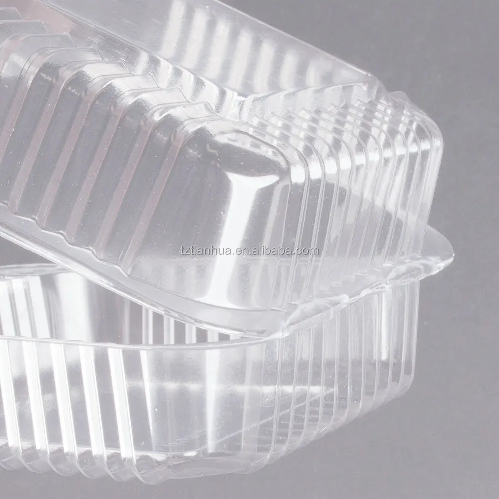 Cake,Pastry,Biscuit Plastic Packaging Box Clear Hinged Pet Square Food