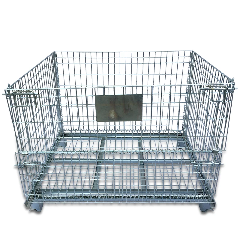 
Industrial heavy duty bulk collapsible folding wire mesh pallet container storage 