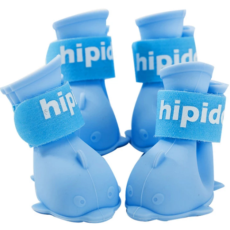 

A set of 4 waterproof silicone Bichon Frise Teddy cartoon puppy shoes