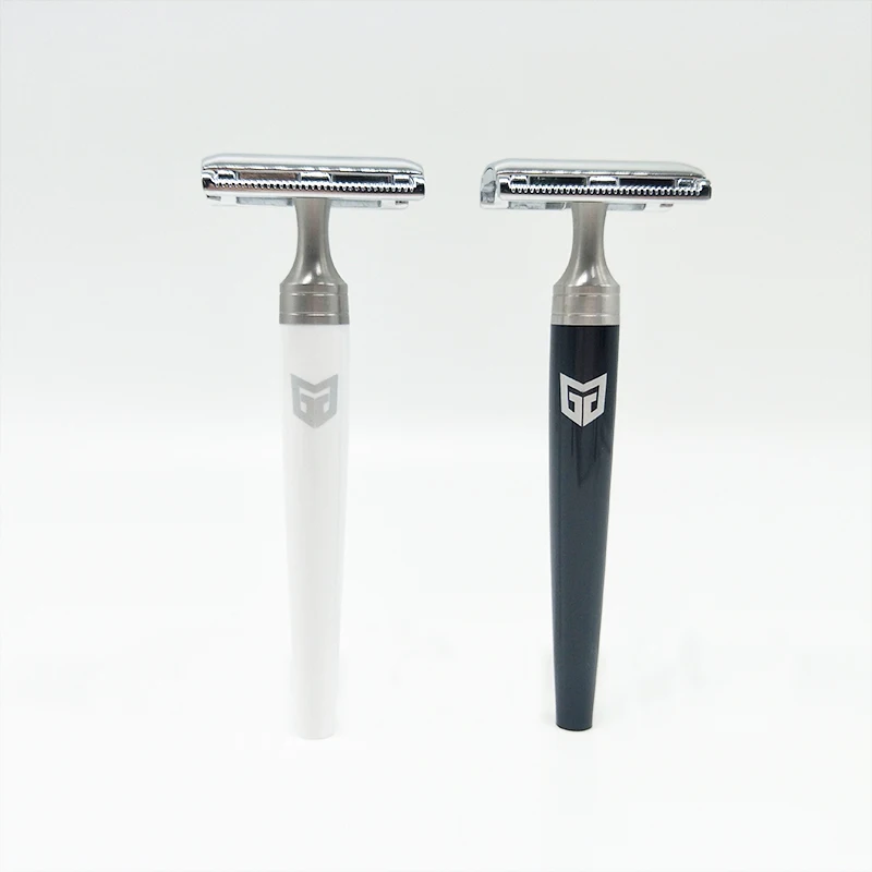 

Customize Logo High Quality Acrylic Plastic Handle Classical Double-Edge Safety Razor for Men Shave