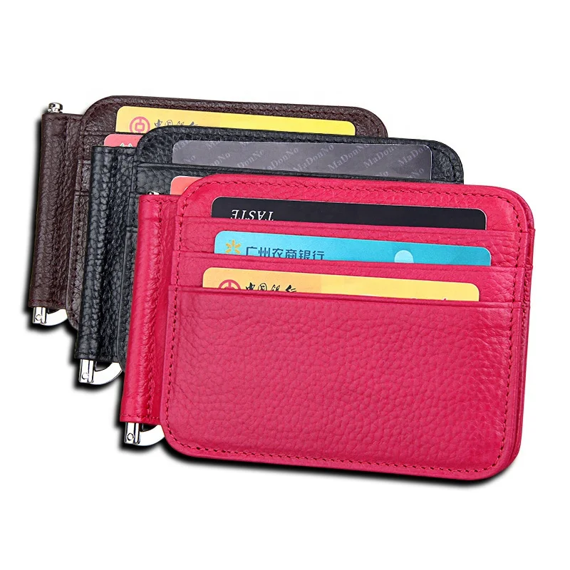 

Fashion Leather Money Clip Women Creative Wallet First Leather Credit Card Holder for Men Multifunctional Card Clip Unisex