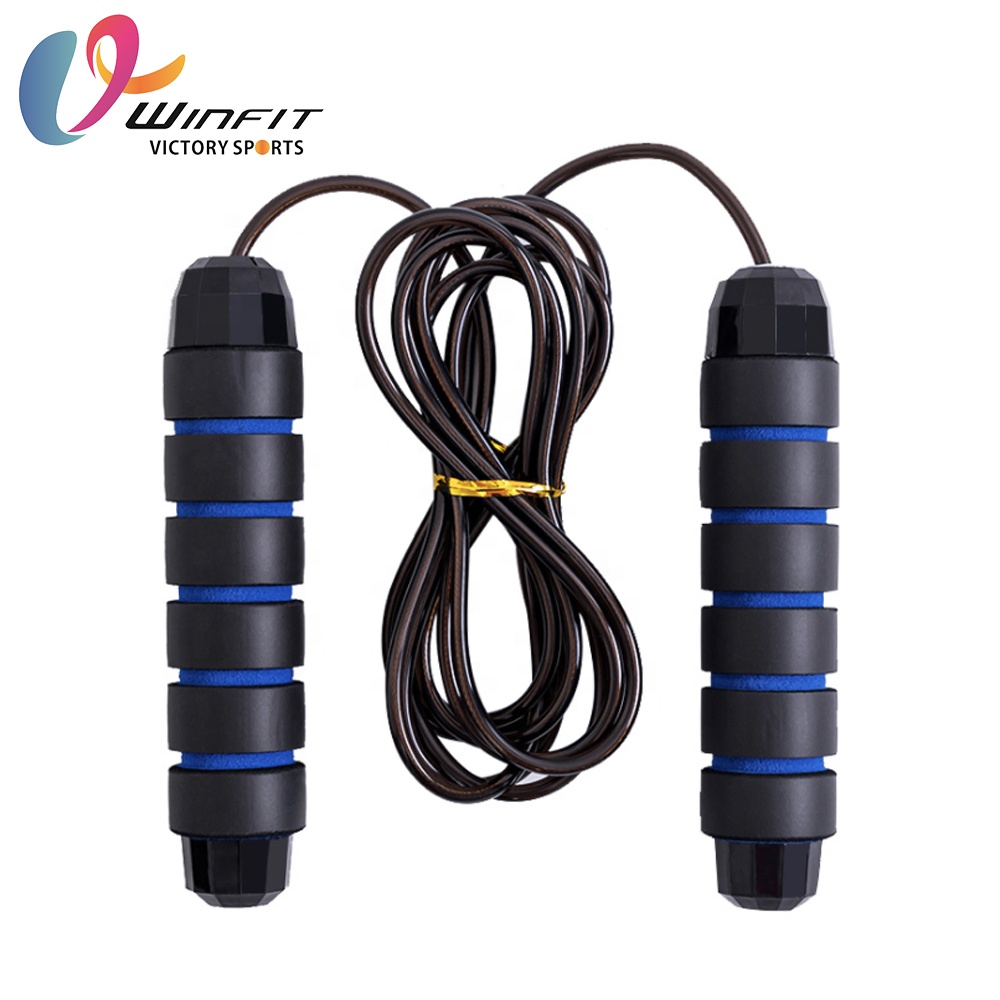 

Sport accessories fitness heavy adjustable pvc weighted skipping jumping rope, Black blue