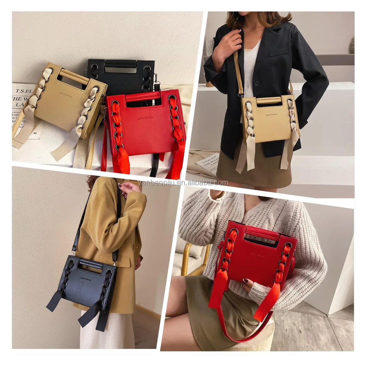 

Online Wholesale Branded Luxury High Quality Pu Leather Women Shoulder Bag Women Tote Hand Bag Lady Handbag Designing Bags, Customizable