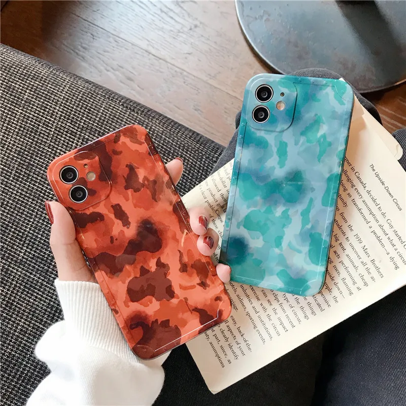 

Phone Case for iPhone 12 Mini 12mini 11 Pro Max 8 7 Plus Anti-fall X XS XR SE Retro Amber Marble Silicone Casing