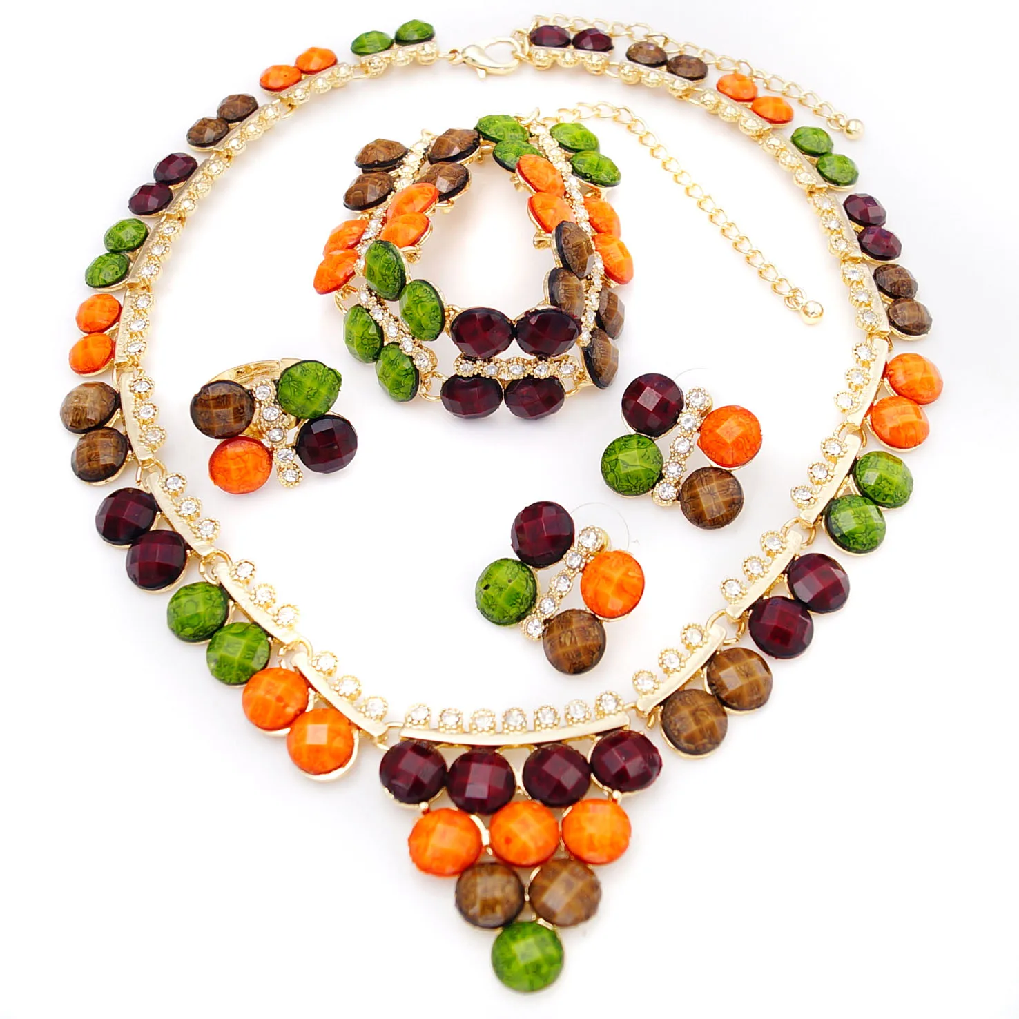 

beads neckless wholesale high quality jewelry sets 18k rings jewelry women set classic high quality dubai jewelry