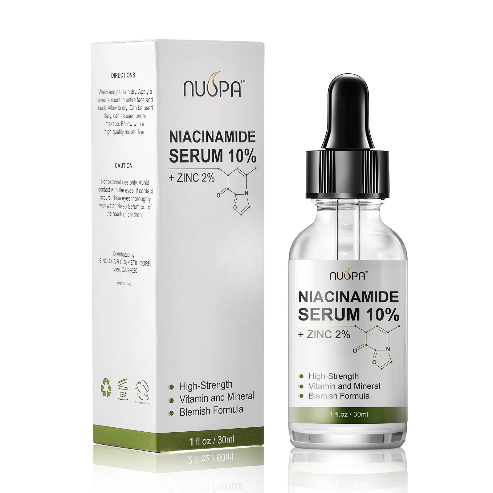 

Nuspa Wholesale Facial Treatment 10% Vitamin C Brightens Skin Care Niacinamide Face Serum