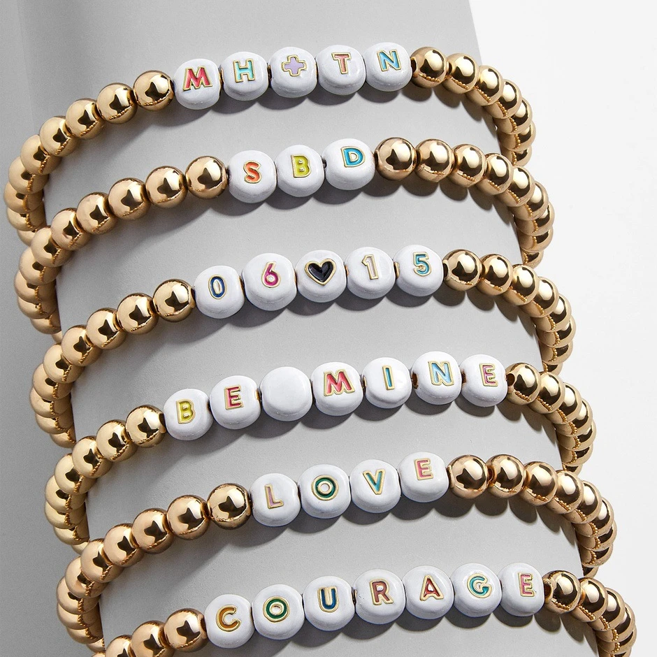 

Hot sale fashion simple bracelet letter bracelet can be customized alphabet bracelet