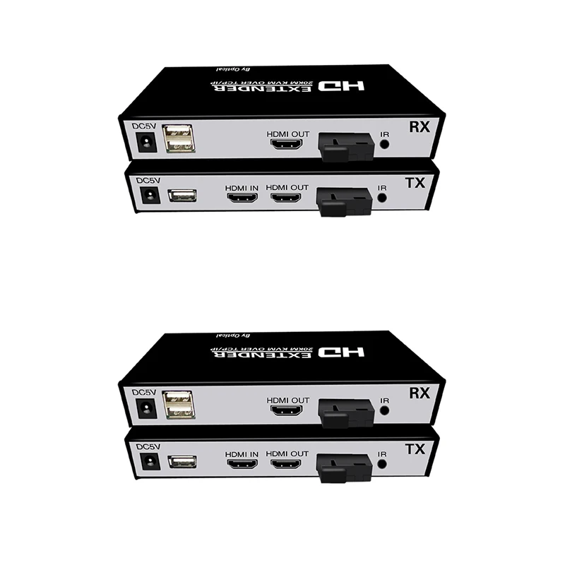 

HDMI to Fiber Optic Converter 1080P 20Km HDMI-compatible KVM Extender with Loop Out Over SC Optic Fiber Cable