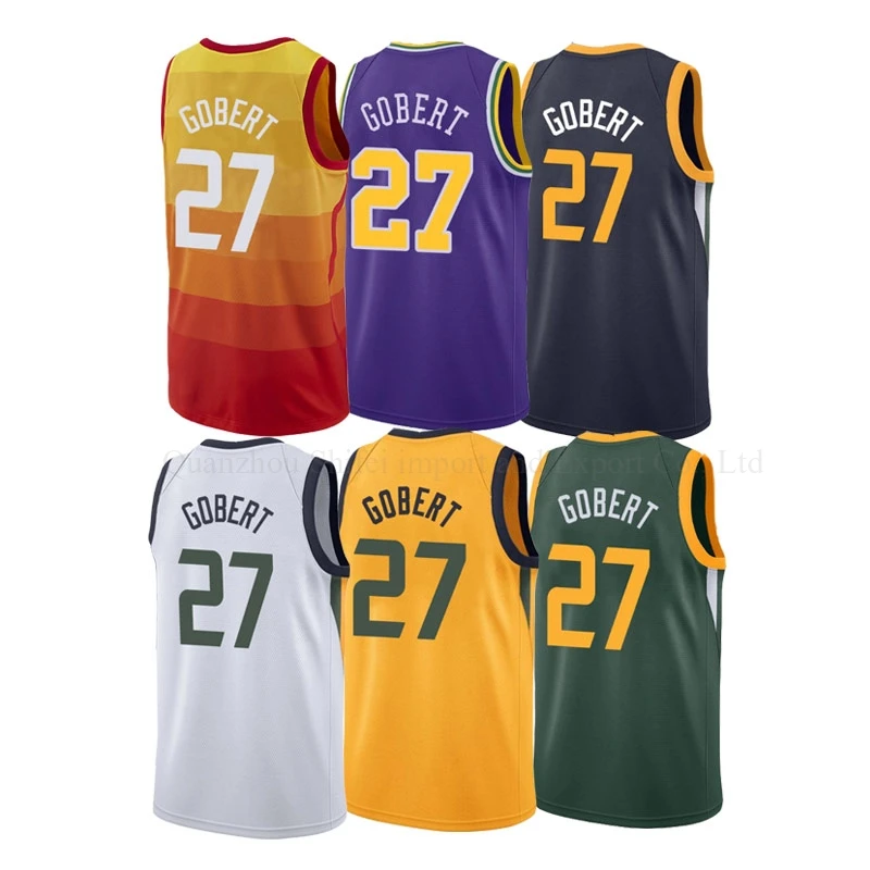 

Latest Design Stitched Men's #27 Rudy Gobert Custom Basketball Jerseys/Wear