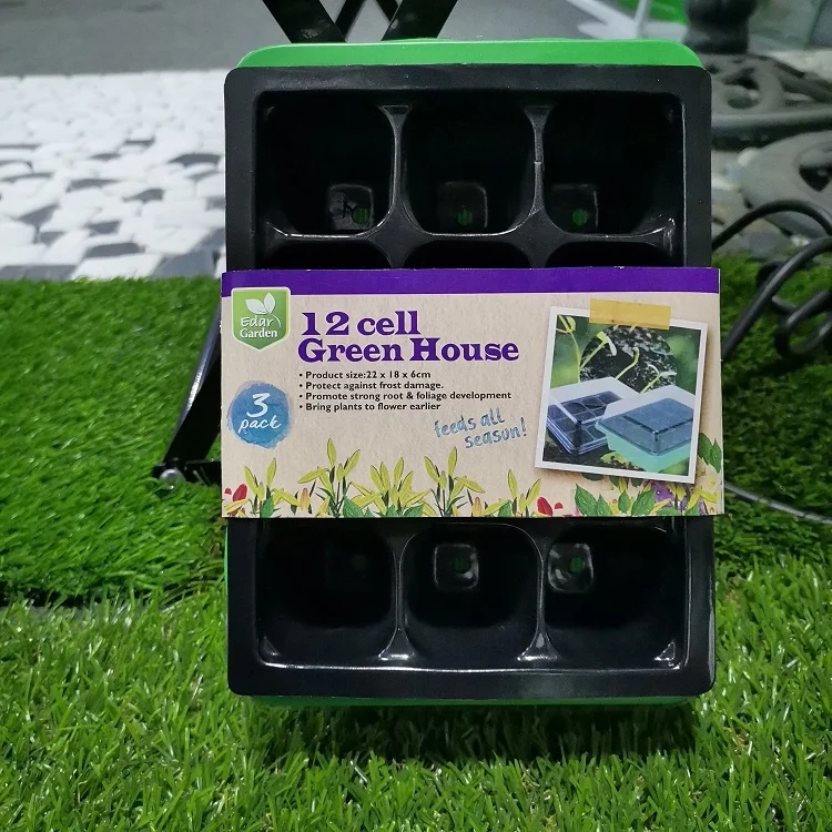 

12-Cell Green House Grow Kit Garden Seed Start Pots, Picture shows
