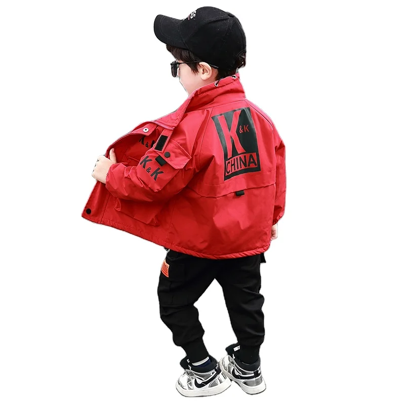 

Spring and autumn boys workwear jacket short windbreaker Korean jacket charge top