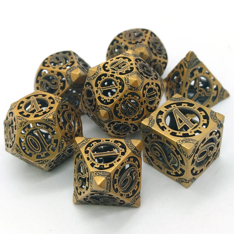 

Dungeons And Dragons Game Custom Mechanical Pattern Hollow Dice Set
