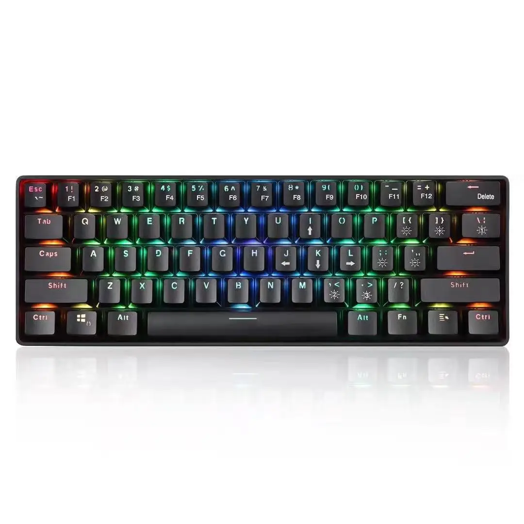 

RK 61 keyboard Mechanical Gaming Keyboard - 61 Keys Multi Color RGB Illuminated LED Backlit Wired Programmable for PC/Mac Gamer