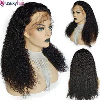 

Virgin Brazilian Hair 10A Lace Wigs Vendors Jerry Curly Human Hair Glueless Lace Front Wig With Baby Hair