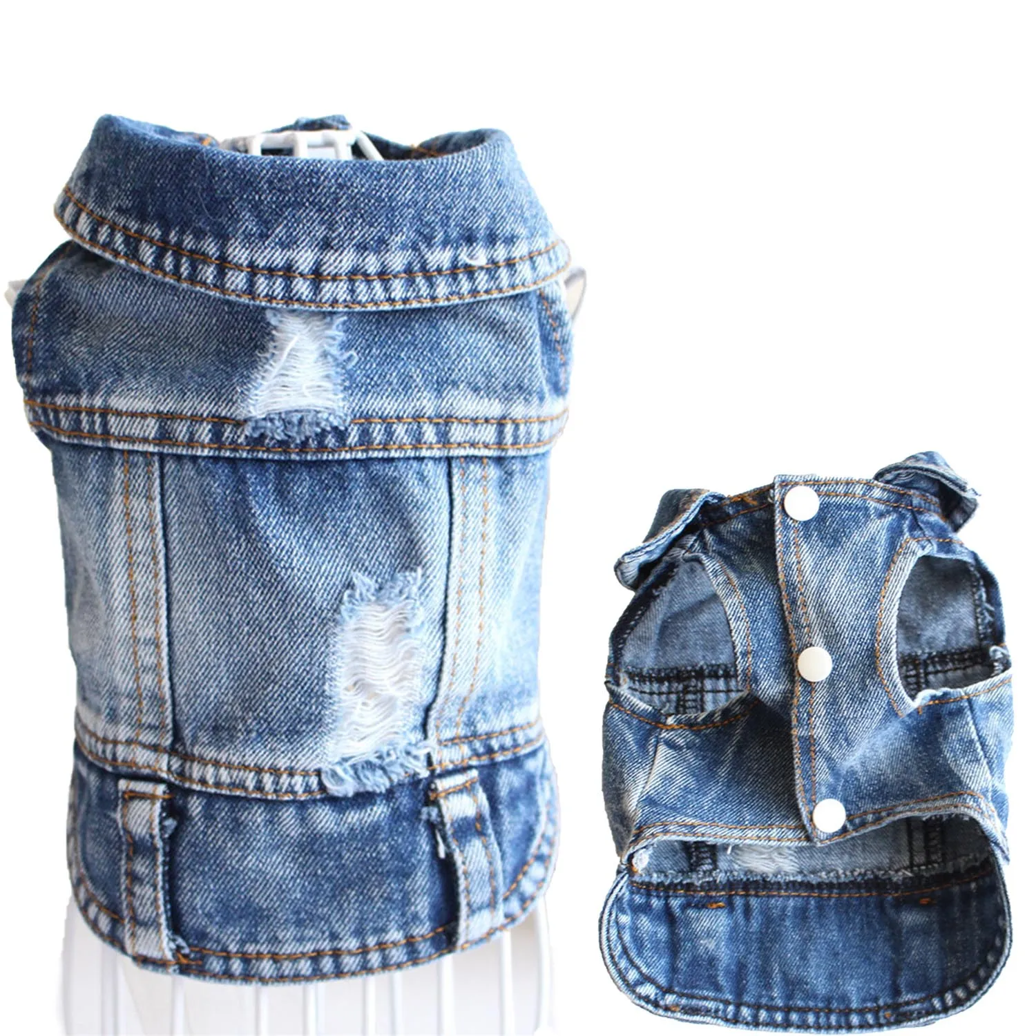 

Hot sale Spring and Summer super cool all-match classic denim pet clothing dog clothes poodle dog denim clothes vest