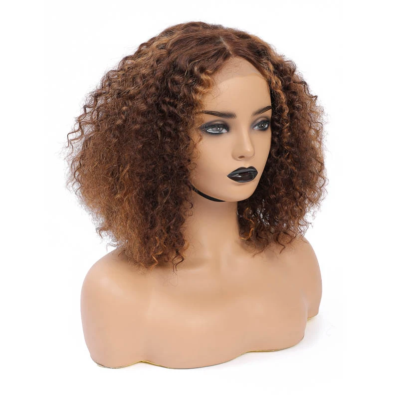 

Wholesale Hair Vendor Woman Lace Indian Tight Brown Curl Kinky Afro PerruquPrice Frang Blond 20 inch Wigs Human Natural Hair Wig
