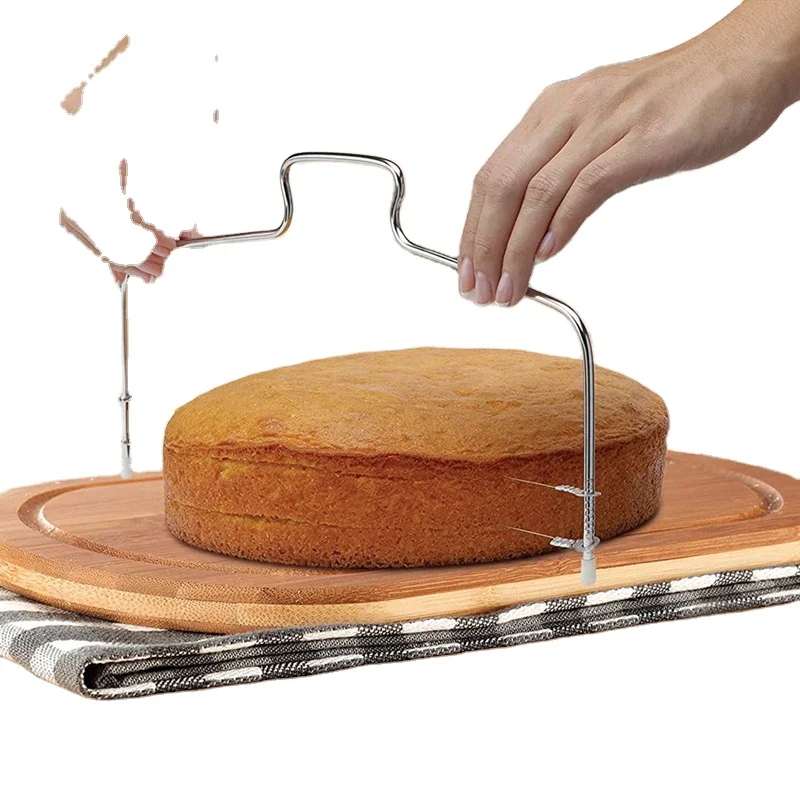 

Adjustable Stainless Steel Cake Leveler 2-Wire 1-Wire Layer Cake Cutter and Leveler Cake Slicer