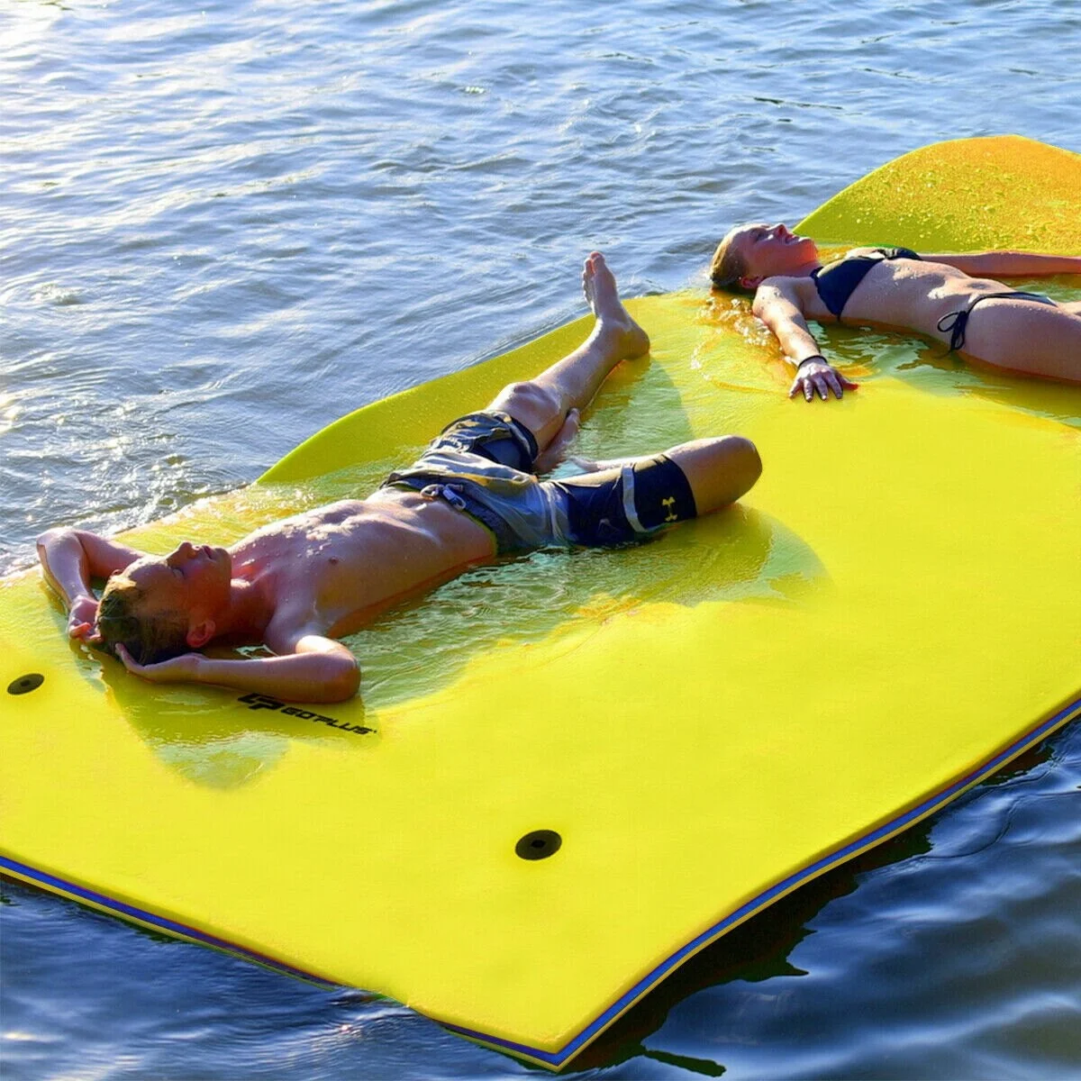 

High quality 3 layers 9' * 6' XPE foam water floating mat island for pool or lake, Customized acceptable