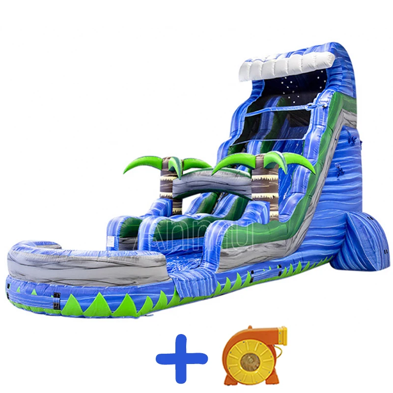 

Commercial grade slide backyard inflatable water slide with pool, Customized