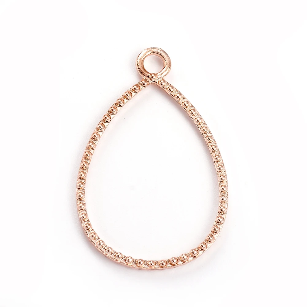 

PandaHall Teardrop Rose Gold Open Back Bezel Frame Pendants, Rose golden