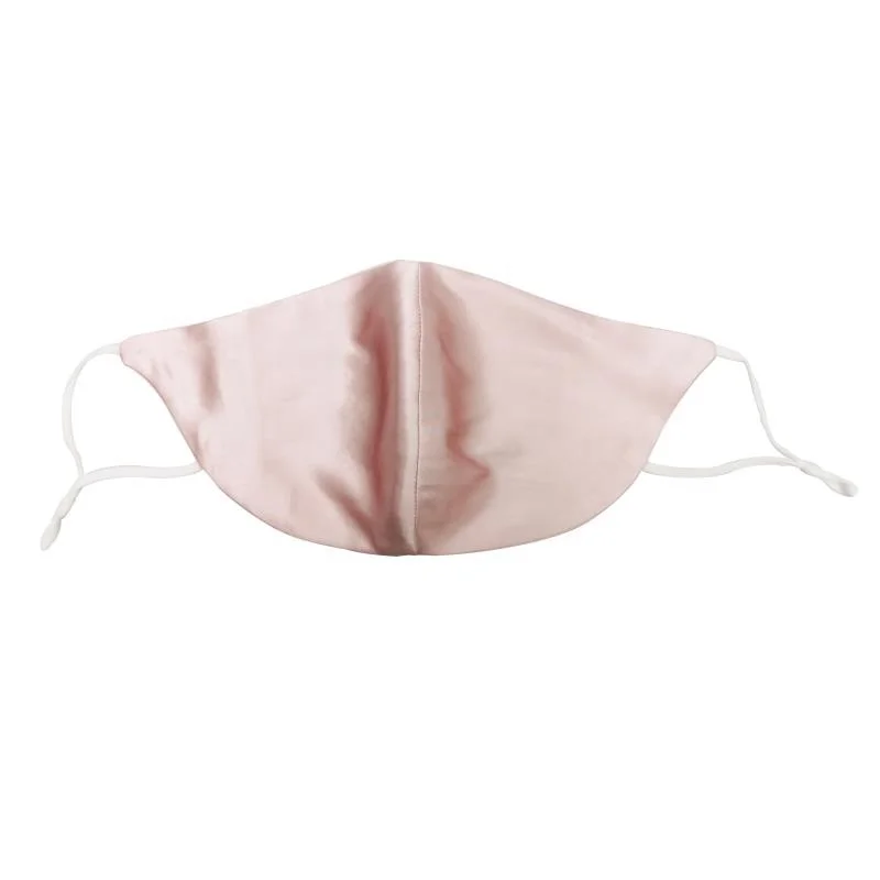 

100% silk face mask mouth mask with nose clip and filter pocket, Solid color