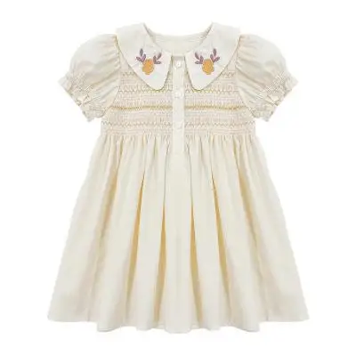 

Summer New Korean Children's Clothing Girls Rose Flower Short-sleeved Dress Girls Princess Dresses