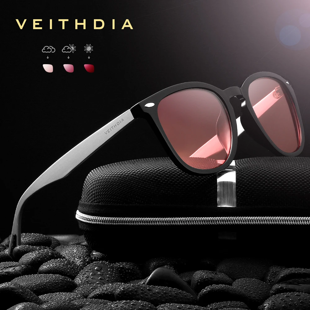 

VEITHDIA Custom TR90 Retro Optical Photochromic Mirror Trending Eyewear Polarized Sunglasses For Men Women 6116