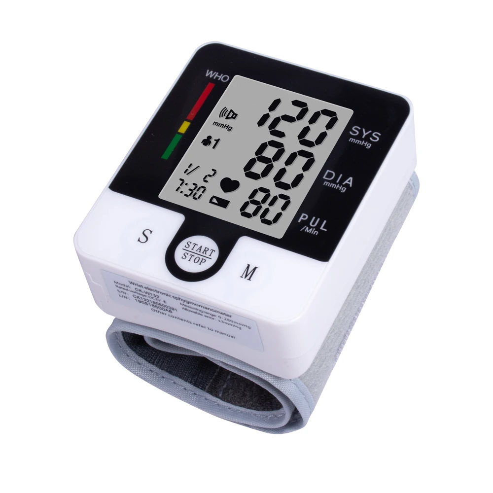 
Device Digital Heartbeat test Health care tonometer Medical portable wireless wrist Blood pressure monitor 