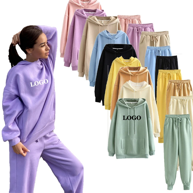 

Free Shipping Wholesale Cotton Sports Wear Long sleeve jogging two pieces set fall women clothes, Multi color optional