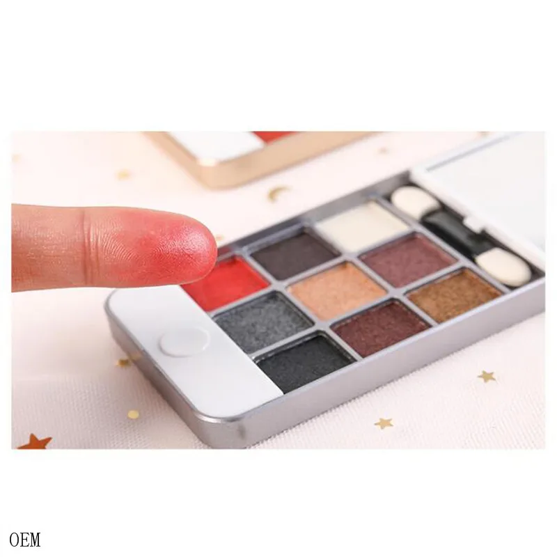 

Low moq Waterproof cell phone shape Matte Eyeshadow 9 Color Eyeshadow Palette