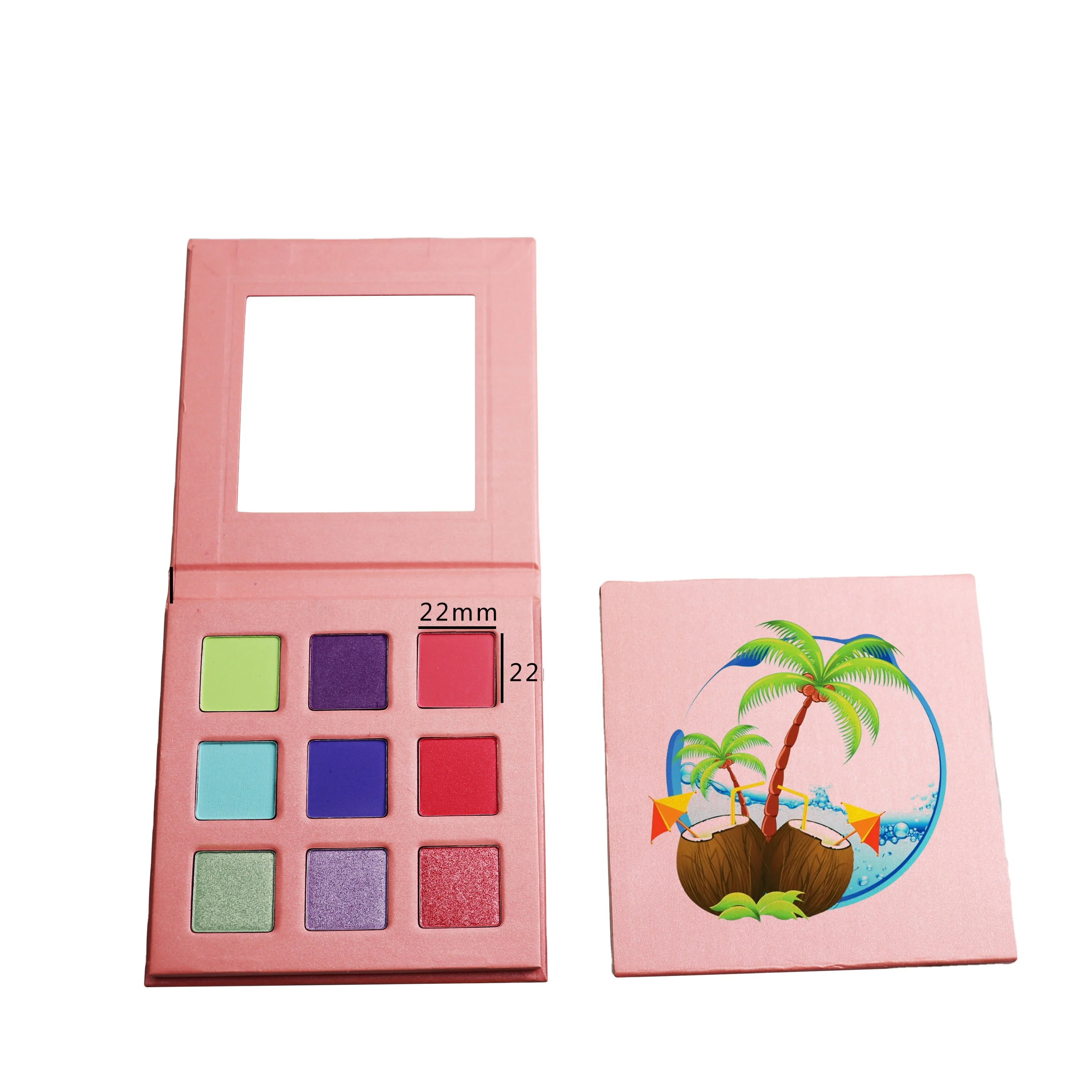 

Eyeshadow Palette Pink Cardboard 9 Colors Choose Your Colors Low MOQ Wholesale Eyeshadow Palette