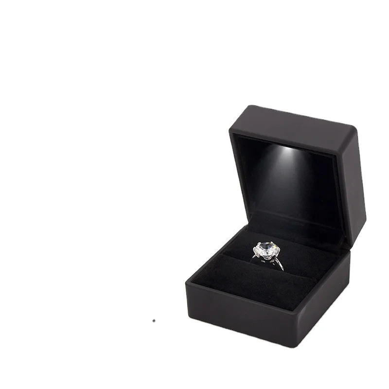 

Personalized Jewelry Box Black Wholesale Velvet Jewelry Box Display Ring Box Led Jewelry, 3 colors
