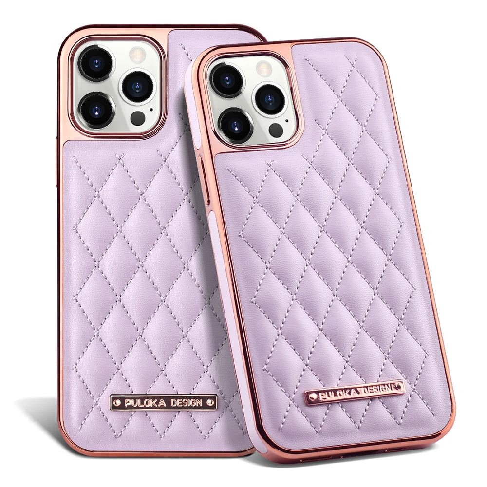 

Fashion Faux Plating Leather Phone Case For iphone 12pro max Dotted Leather Phone Case, 9 colors